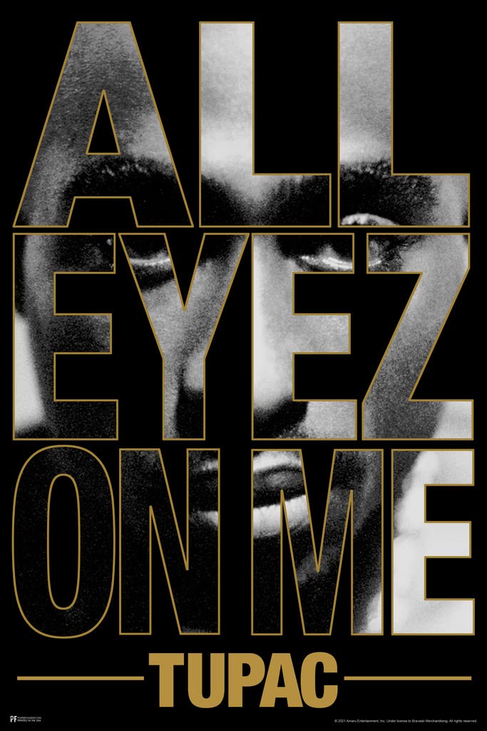 Tupac Posters 2Pac Poster All Eyez on Me Photo 90s Hip Hop Rapper Posters For Room Aesthetic Mid 90s 2Pac Memorabilia Rap Posters Music Merchandise Merch Cool Wall Decor Art Print Poster 12x18