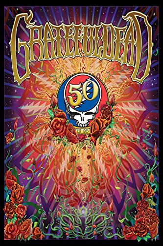 Buyartforless Grateful Dead 50th Anniversary 36x24 Music Art Print Poster Jerry Garcia Greatful Skull Established 1965