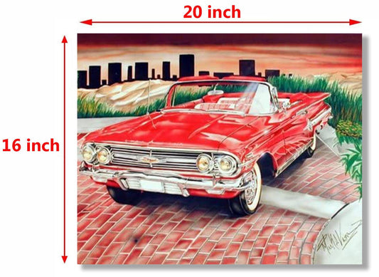 Classic Vintage Car Wall Decor Lowrider Art Print Poster (16x20)