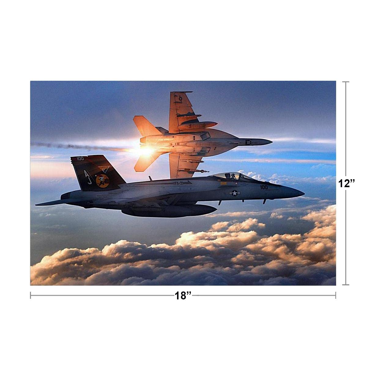 FA 18E Super Hornet Photo Photograph Airplane Aircraft Fighter Jet Plane Cool Wall Decor Art Print Poster 18x12