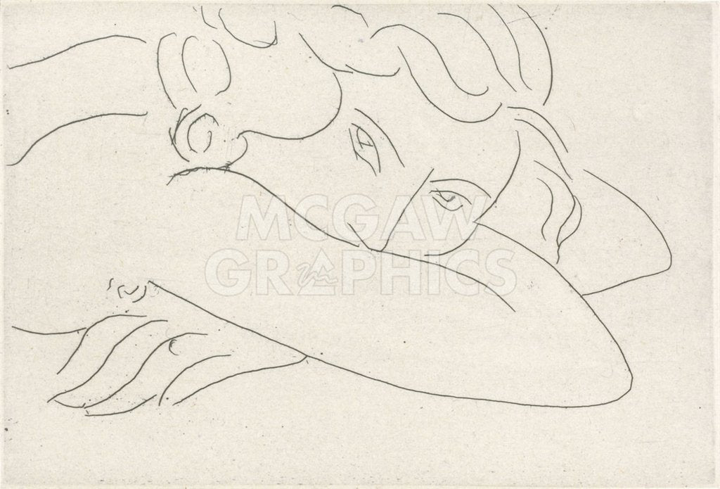 Bruce McGaw Graphics Young Woman with Face Buried in Arms, 1929 by Henri Matisse, Wall Art Print Poster, Paper Size 14" x 11" Image Size 12" x 8" (3080)