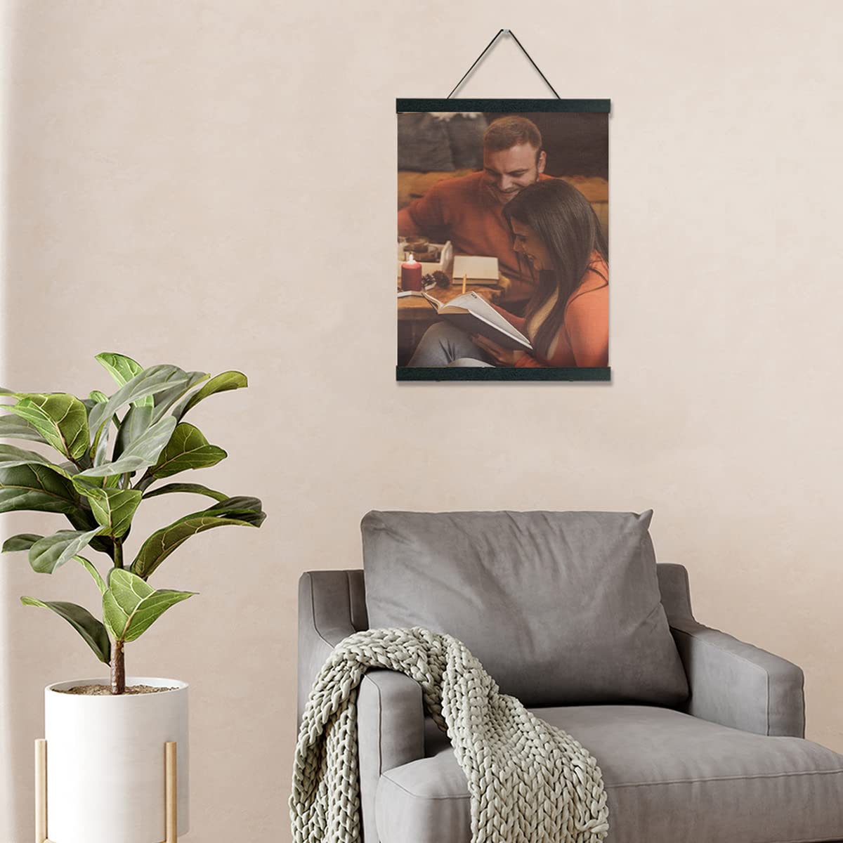 Kang photogift Custom Posters Upload Images 11x14 Inch,Personalized Pictures to Canvas for Wall, Custom Canvas Prints with Your Photos for Lovers Family Pet, Only Canvas Unframed