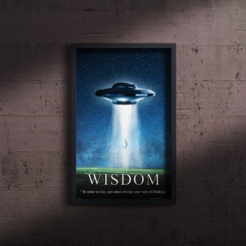 Inspirational Wall Art Co. - Wisdom - NASA Believe Aliens UFO Wall Decor Wisdom Motivational Quotes Posters - Poster Gift Print Bedroom Home Decor - 11X17 inches