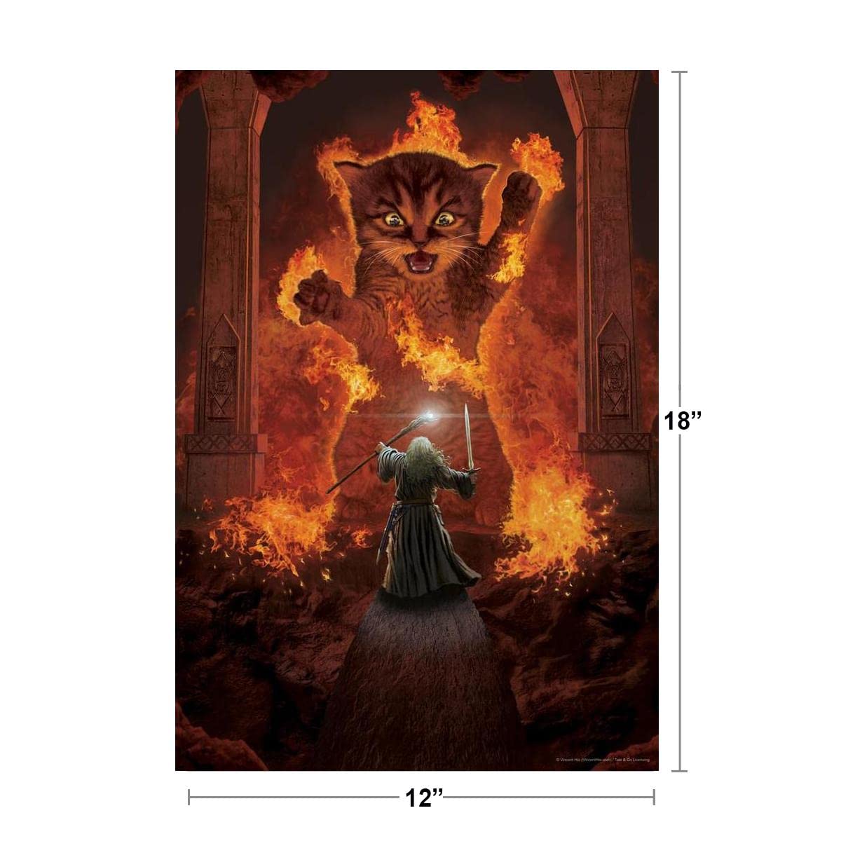 You shall not pass Wizard Monster Fight by Vincent Hie Movie Parody Fantasy Cool Wall Decor Art Print Poster 12x18