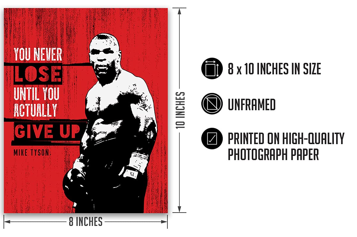 Motivational Sports Quotes - Boxing Poster, Print or Canvas - Mike Tyson Quote Wall Art - Great Gift for Boxers, Workout Enthusiasts & Weightlifters - 8x10 unframed print