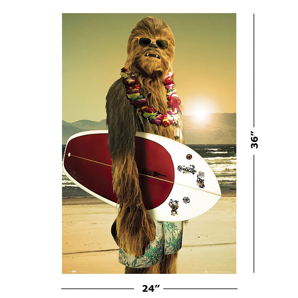CHEWBACCA STAR WARS"SURF'S UP" 24" X 36" WALL 2016 POSTER MOVIE OUT OF PRINT