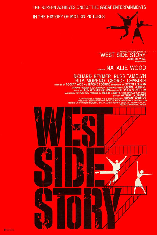 West Side Story 1961 Retro Vintage Movie Poster Musical Poster Leonard Bernstein Natalie Wood Poster Movie Theater Decor Classic Movie Posters Living Room Cool Wall Decor Art Print Poster 12x18