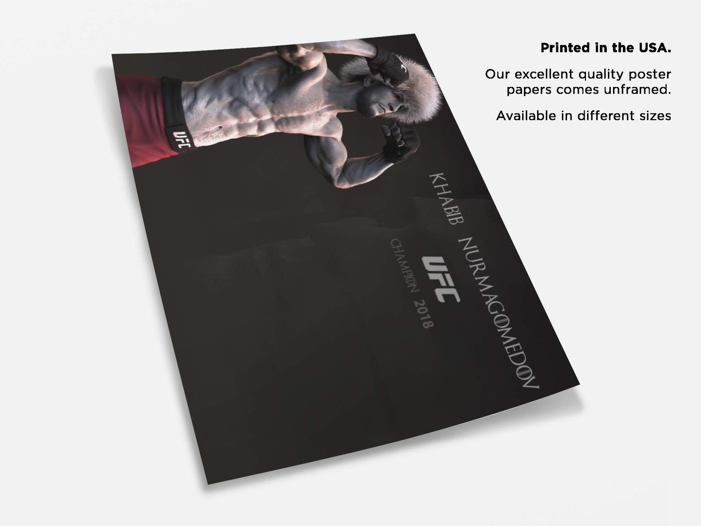 Khabib Nurmagomedov Poster Wall Art for Home Boxer in Papakha Interior Decor Prints 8" x 12"