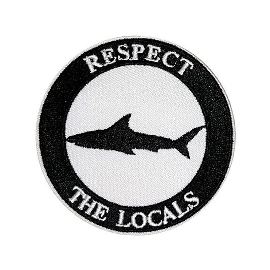 Respect The Locals Shark Embroidered Iron On Patch