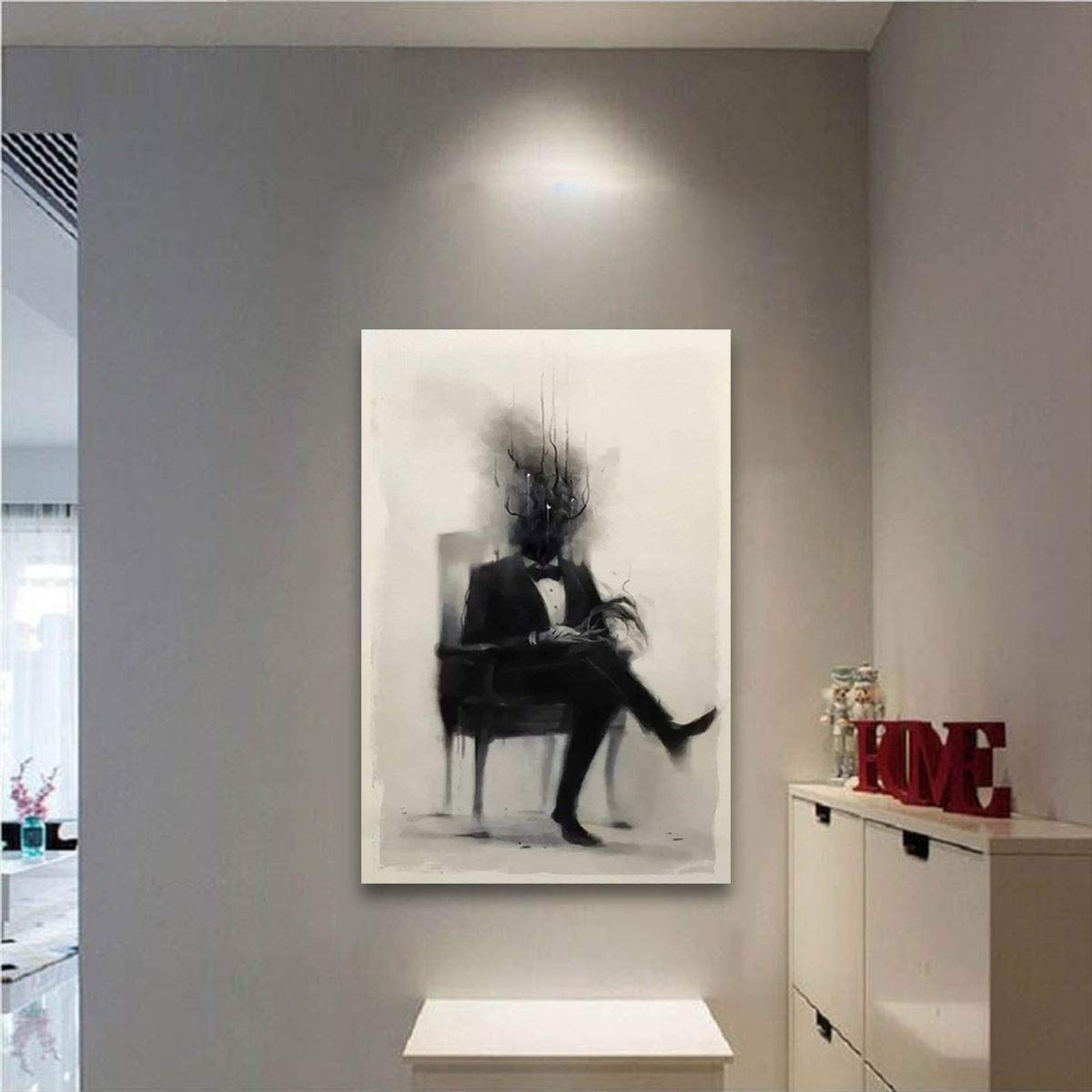 Hannibal Lecter Movie Poster Psychological Wall Art Canvas Poster Print Painting Home Living Room Decoration (A,12x18inch Unframed)