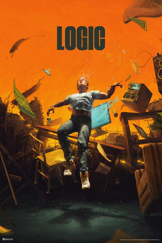 Logic Merch No Pressure Album Cover Art Detail Rap Posters Logic Rapper Merch Logic Merchandise Everybody Young Sinatra YSIV Logic Glasses Logic Bobby Tarantino Cool Wall Decor Art Print Poster 12x18