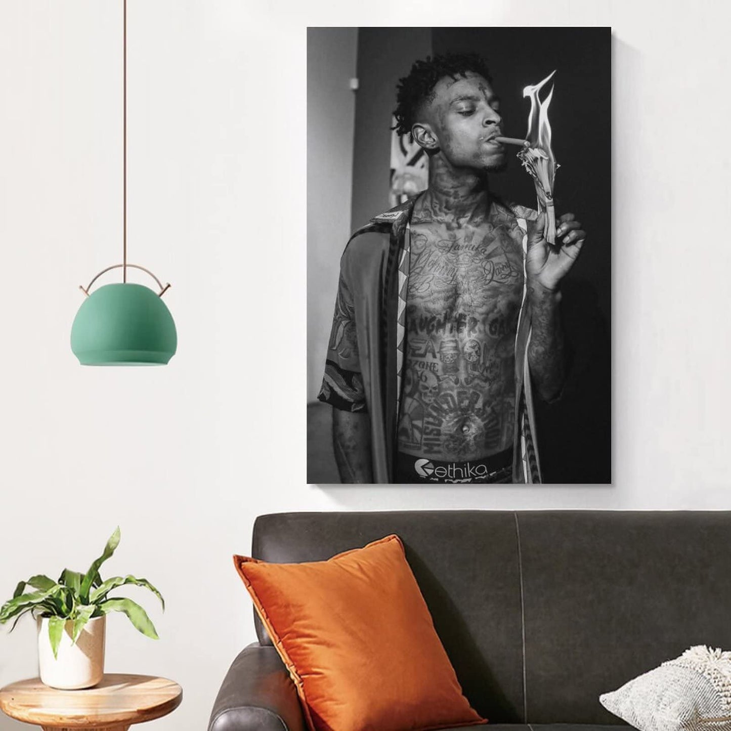 BICHI 21 Savage Poster Posters For Room Aesthetic Canvas Art Poster And Wall Art Picture Print Modern Family Bedroom Decor Posters 12x18inch(30x45cm)