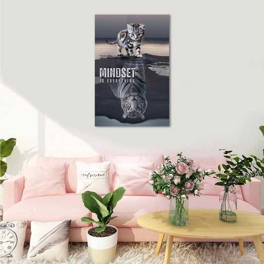 Inspirational Quotes Poster,Mindset Is Everything,Motivational Canvas Wall Art For Living Room Decor Aesthetic Vintage Posters & Prints Canvas Paintings Wall Art Over Bed Wall Unframed 12x18 inches