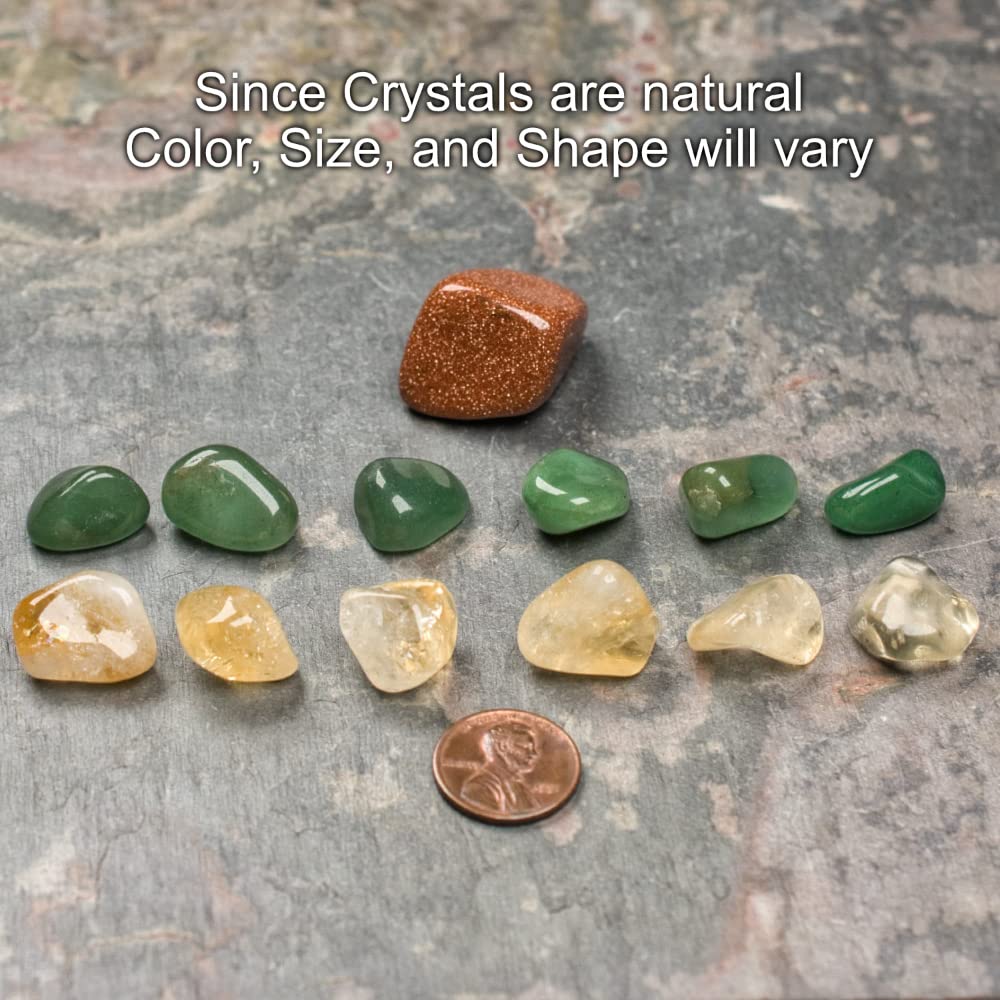 Attract Abundance Mini Crystal Grid Set with Goldstone, Citrine, and Aventurine