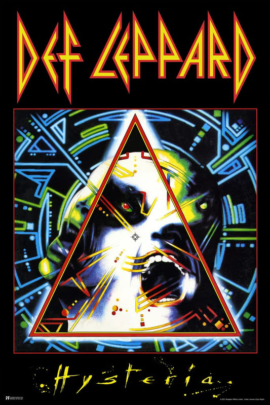 Def Leppard Hysteria Album Cover Heavy Metal Music Merchandise Retro Vintage 80s Aesthetic Band Cool Wall Decor Art Print Poster 12x18
