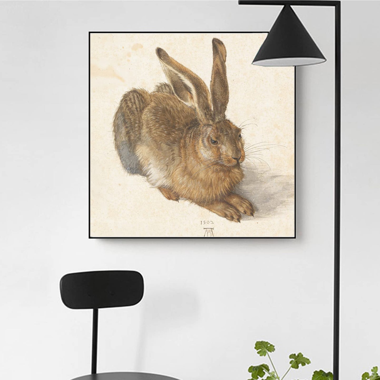 KWAY Albrecht Durer Art Print Poster - Young Hare - Fine Artwork Canvas Wall Art Decor - Unframed Rabbit Picture - Contemporary Home Decor 8x8in/20x20cm