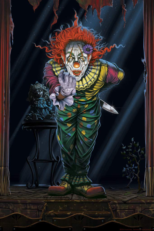 Surprise Evil Clown by Vincent Hie Fantasy Art Horror Spooky Scary Halloween Decorations Cool Wall Decor Art Print Poster 12x18