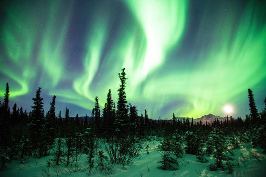 Aurora Borealis Northern Lights Wall Art Room Decor Aesthetic Farmhouse Decor Winter Nursery Room Decorations Modern Nature Home Office Green Room Boho Decor Cool Wall Decor Art Print Poster 18x12