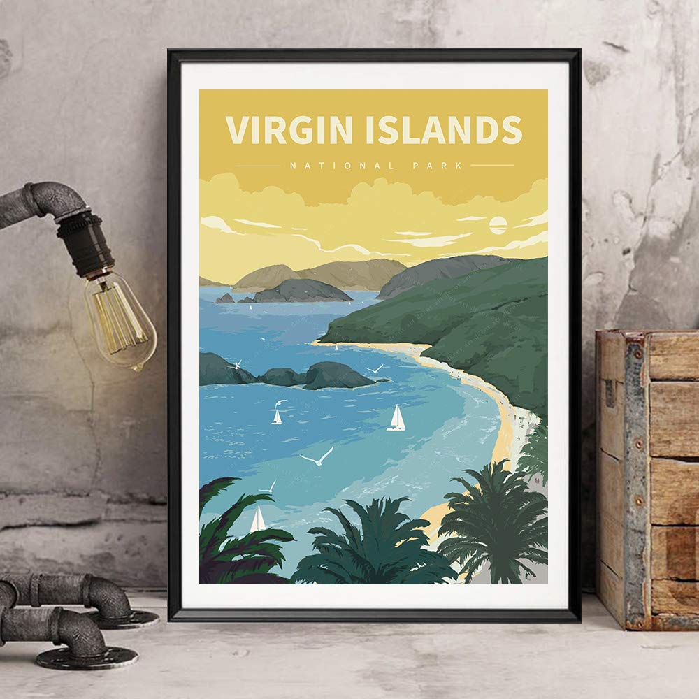 xtvin Virgin Islands National Park America Vintage Travel Poster Art Print Painting Home Decoration Gift