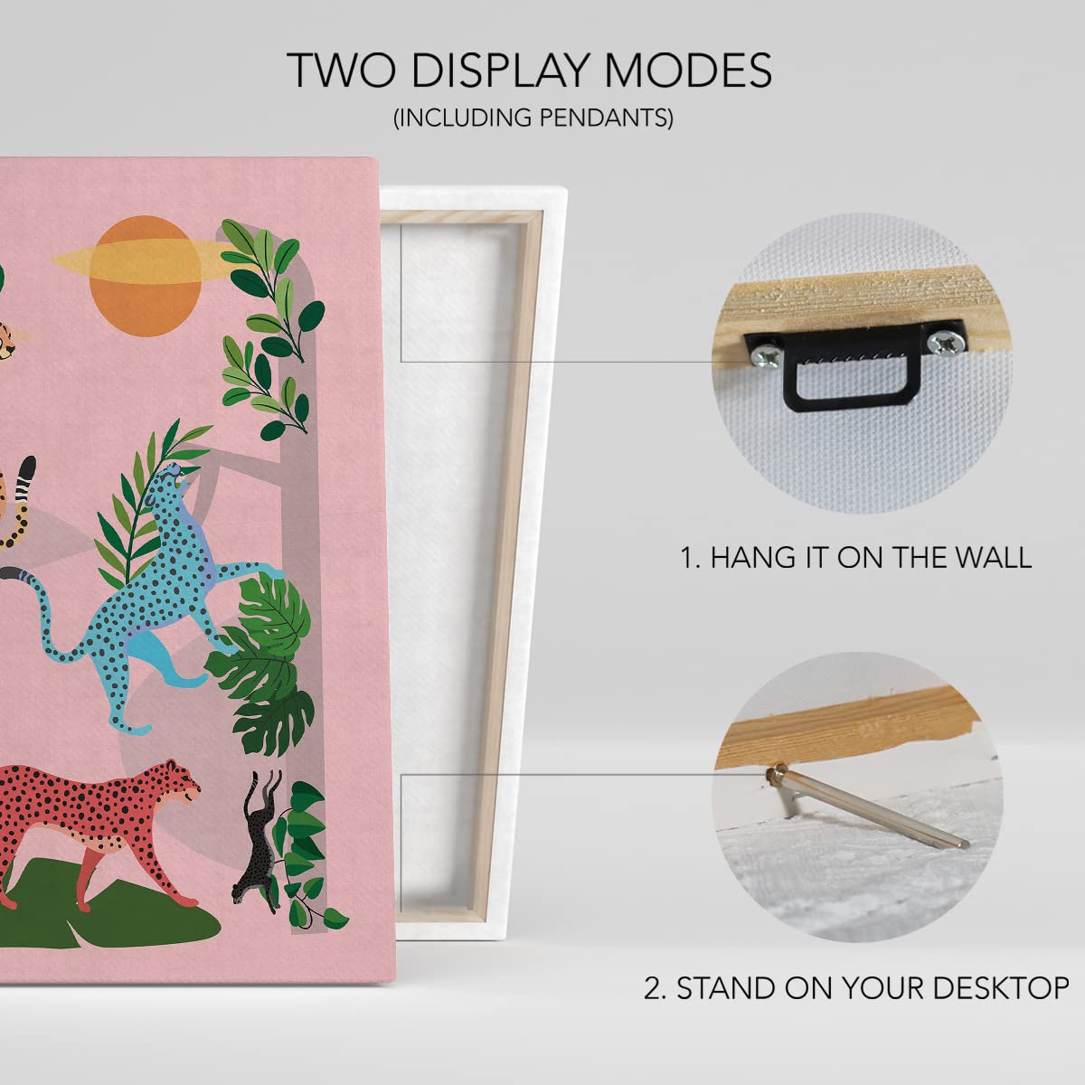 NISTOMISU Colourful Cheetahs Canvas Prints Wall Decor Jungle Cheetahs Canvas Art Sign Canvas Poster Gifts for Home Living Room Bedroom Bathroom Decor 11.5"x15"