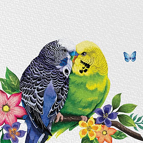 Wayfare Art Budgie Parakeet Lovebird Canvas Prints Artwork Wall Art Poster for Home Office Living Room Decorations 8 x 10 inch (CVASPN-CANVASPN0001-F-A6608)