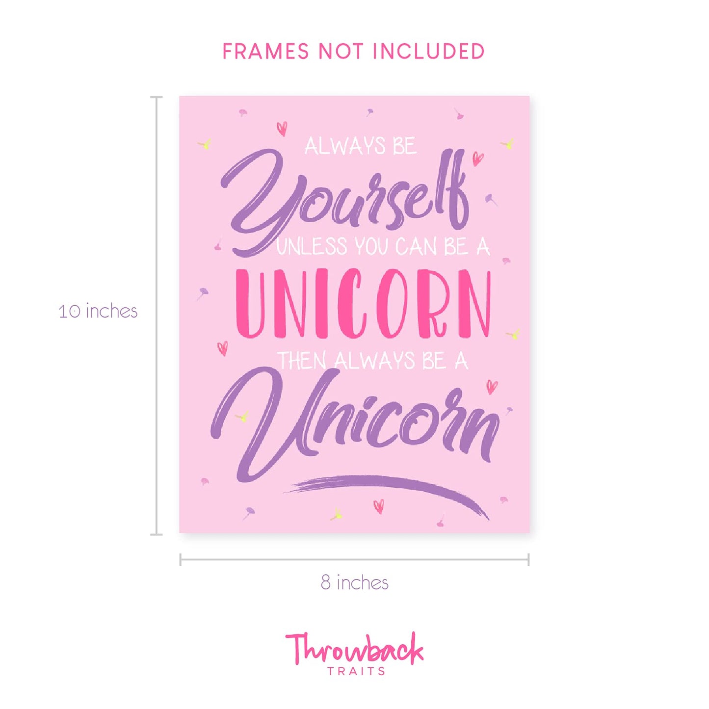 Unicorn Wall Decor - Unicorn Pictures Wall Decor Set Of 8 - Unicorn Wall Art Unframed - Rainbow Pictures Wall Art 8x10 - Easy To Decorate - Unicorn Art Prints - Unicorn Poster - Girls Wall Art