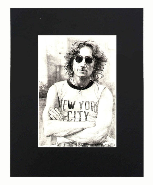 XQArtStudio John Lennon New York City Shirt Art Artworks Print Picture Photograph Mini Poster Gift Wall Decor Display Size with Matted 8x10