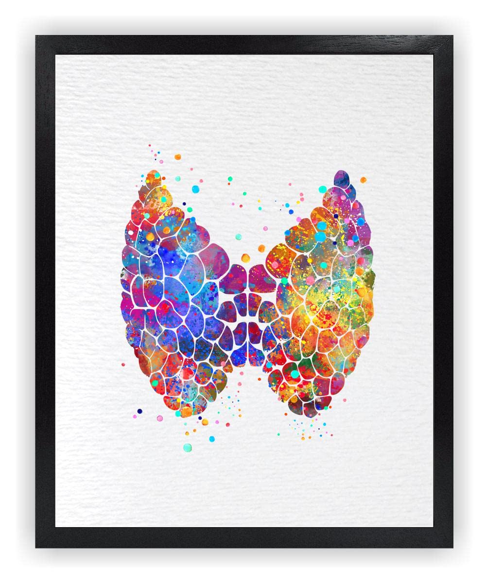 Dignovel Studios 8X10 Unframed Thyroid Gland Anatomy Human Body Abstract Medical Art Science Doctor Clinic Watercolor Art Print Poster Wall Art Nursery Kids Office Home Decor DN595