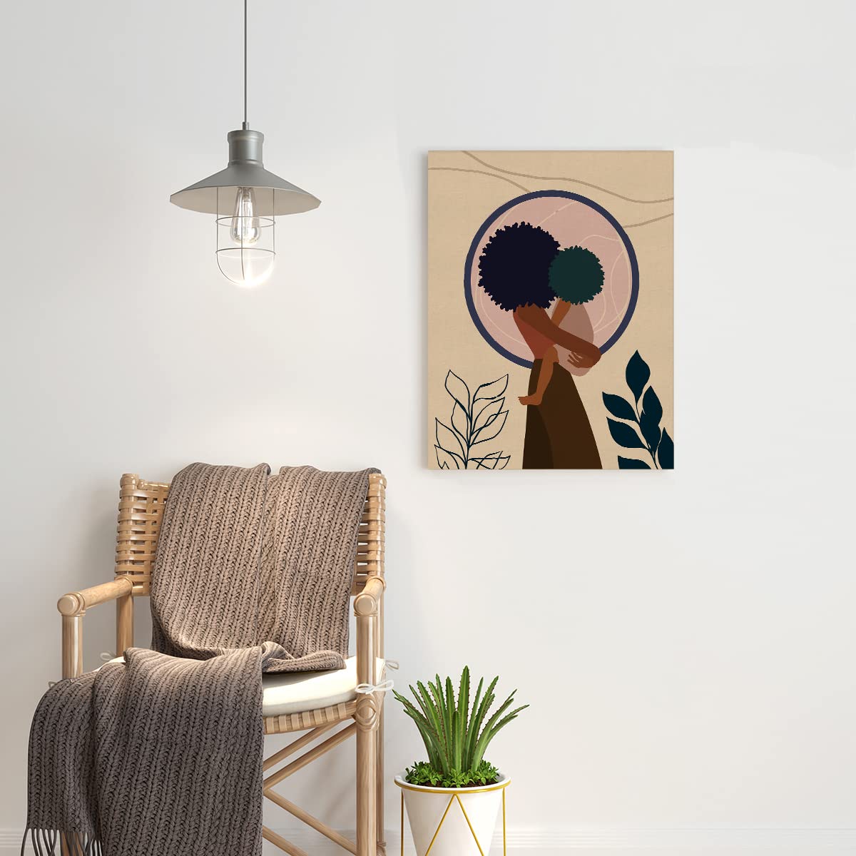 NISTOMISU African American Women Girl Canvas Prints Wall Decor Black Mother and Daughter Canvas Art Sign Canvas Poster Gifts for Home Bedroom Decor 11.5"x15"