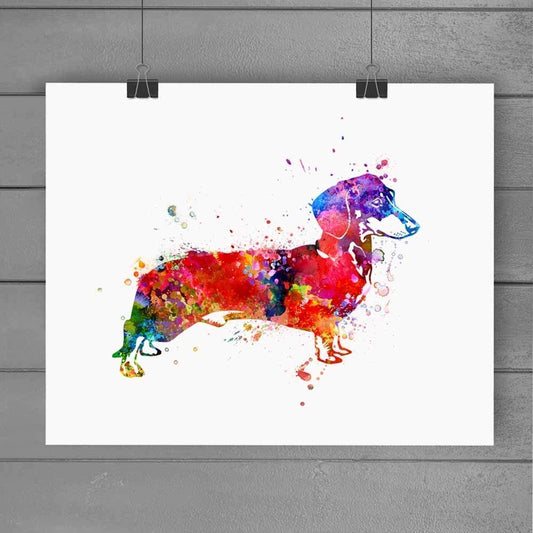 ZLKAPT Dachshund Dog Watercolor Art Painting Kids Wall Art Inspiration Sausage Dog Prints Poster Nursery Pet Decor 8x10 Inches No Frame