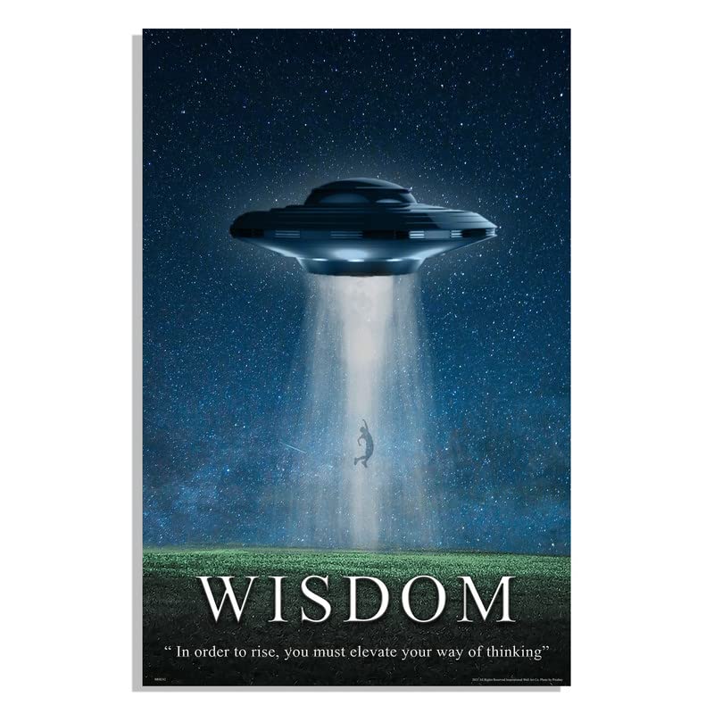 Inspirational Wall Art Co. - Wisdom - NASA Believe Aliens UFO Wall Decor Wisdom Motivational Quotes Posters - Poster Gift Print Bedroom Home Decor - 11X17 inches