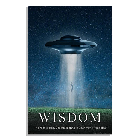 Inspirational Wall Art Co. - Wisdom - NASA Believe Aliens UFO Wall Decor Wisdom Motivational Quotes Posters - Poster Gift Print Bedroom Home Decor - 11X17 inches