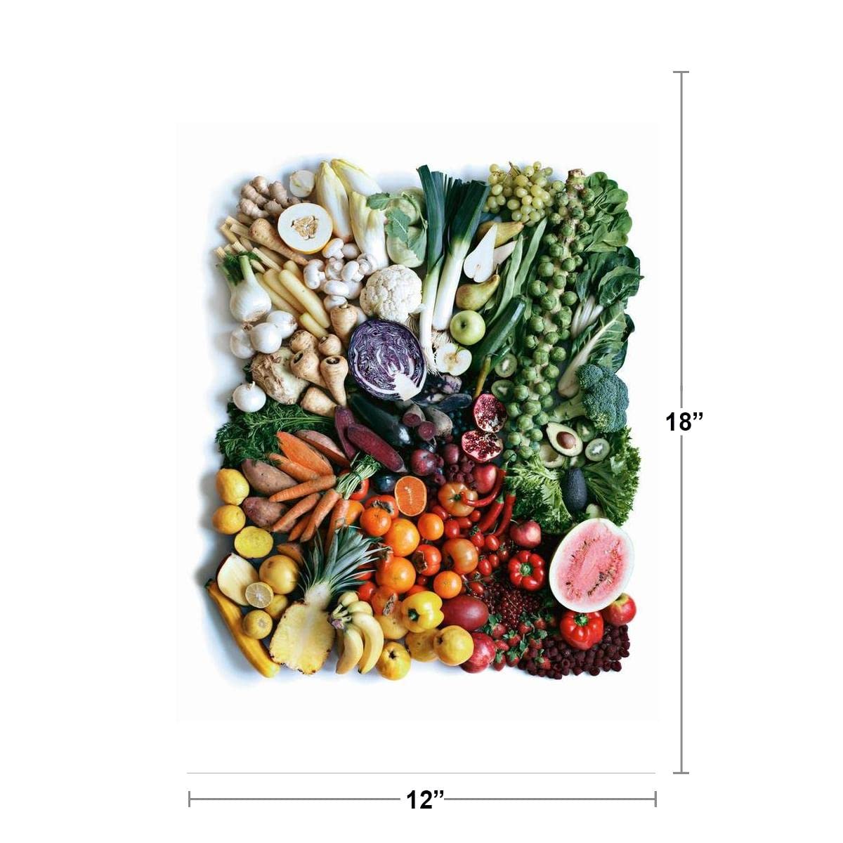 Fruits Vegetables Produce Colorful Healthy Rainbow Photo Cool Wall Decor Art Print Poster 12x18