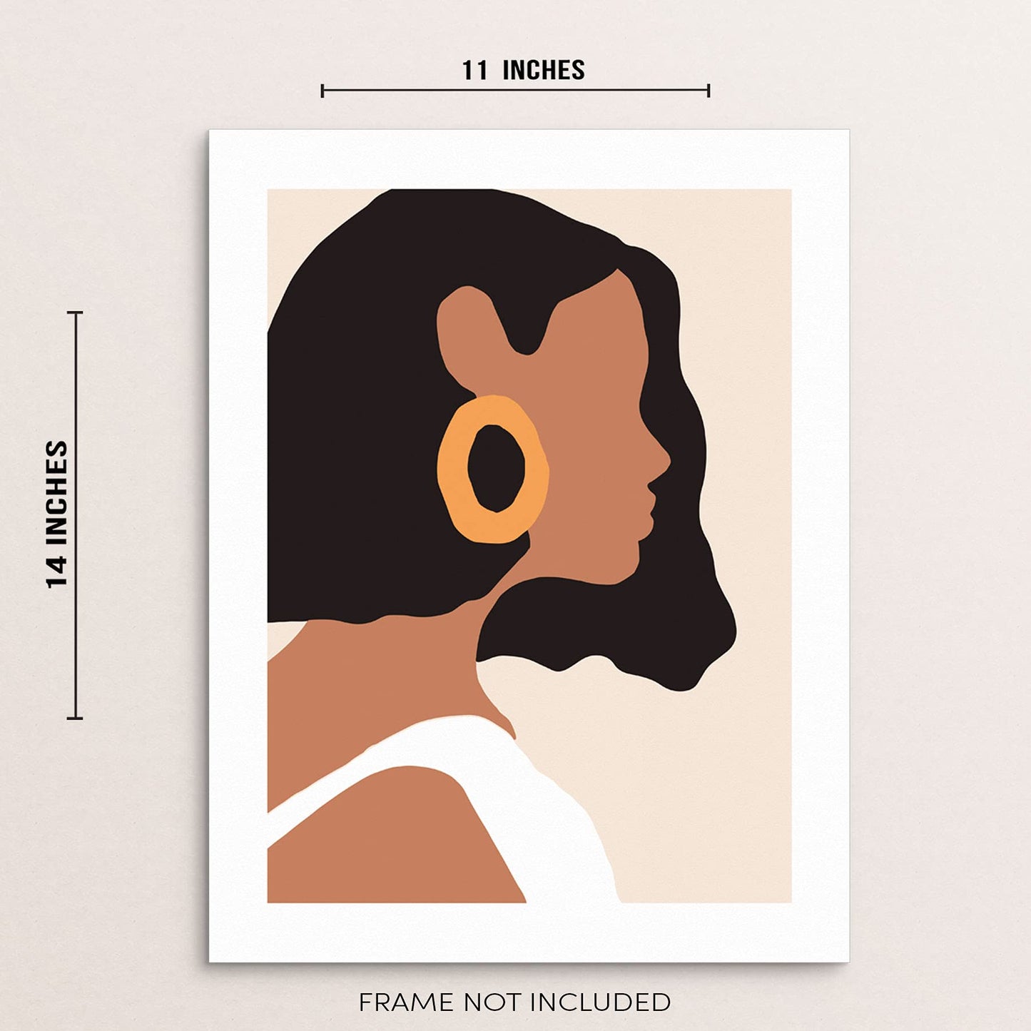 Sincerely, Not Abstract Wall Art Print Woman's Face with Earring Gouache Fashion Poster 11"x14" UNFRAMED Modern Minimalist Artwork for Bedroom Living Room Bathroom Home Office Decor (OPTION 1)