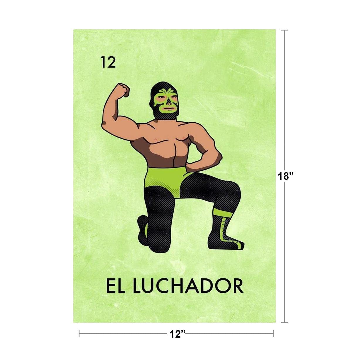 El Luchador Mexican Lottery Parody Mask Wrestler Mexican Wrestling Lucha Libre Cool Wall Decor Art Print Poster 12x18