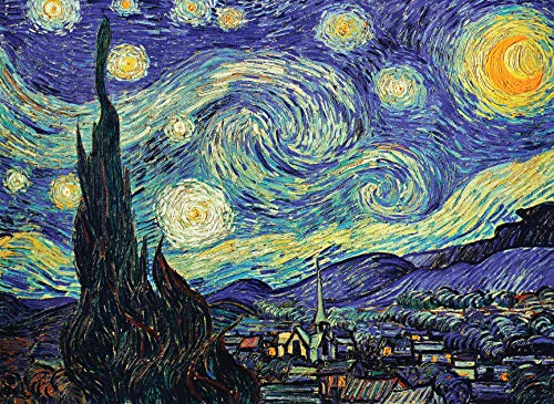 Palace Learning The Starry Night 1889 by Vincent Van Gogh - Fine Art Poster - Wall Art Print (Laminated, 18" x 24")