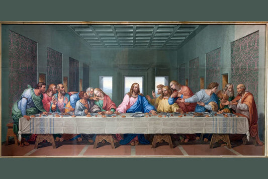 Last Supper Mosaic by Giacomo Raffaelli Realism Romantic Artwork Michelangelo Prints Biblical Drawings Portrait Painting Wall Art Renaissance Posters Art Cool Wall Decor Art Print Poster 18x12