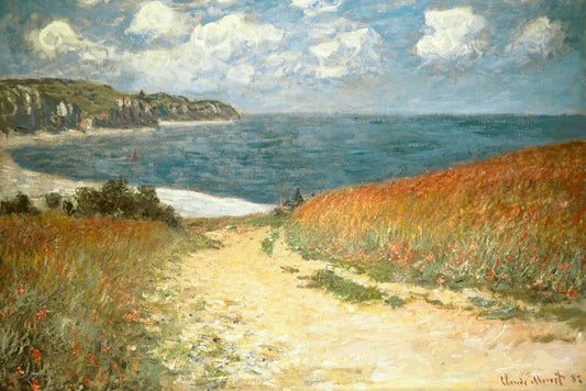 Path Through the Corn at Pourville Claude Monet Impressionist Art Posters Claude Monet Prints Nature Landscape Painting Claude Monet Wall Art French Decor Cool Wall Decor Art Print Poster 12x18