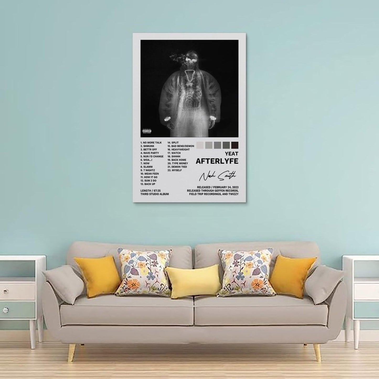 CAIPO Yeat Poster Afterlyfe Album Posters Decorative Painting Canvas Wall Posters And Art Picture Print Modern Family Bedroom Decor Posters 12x18inch(30x45cm)
