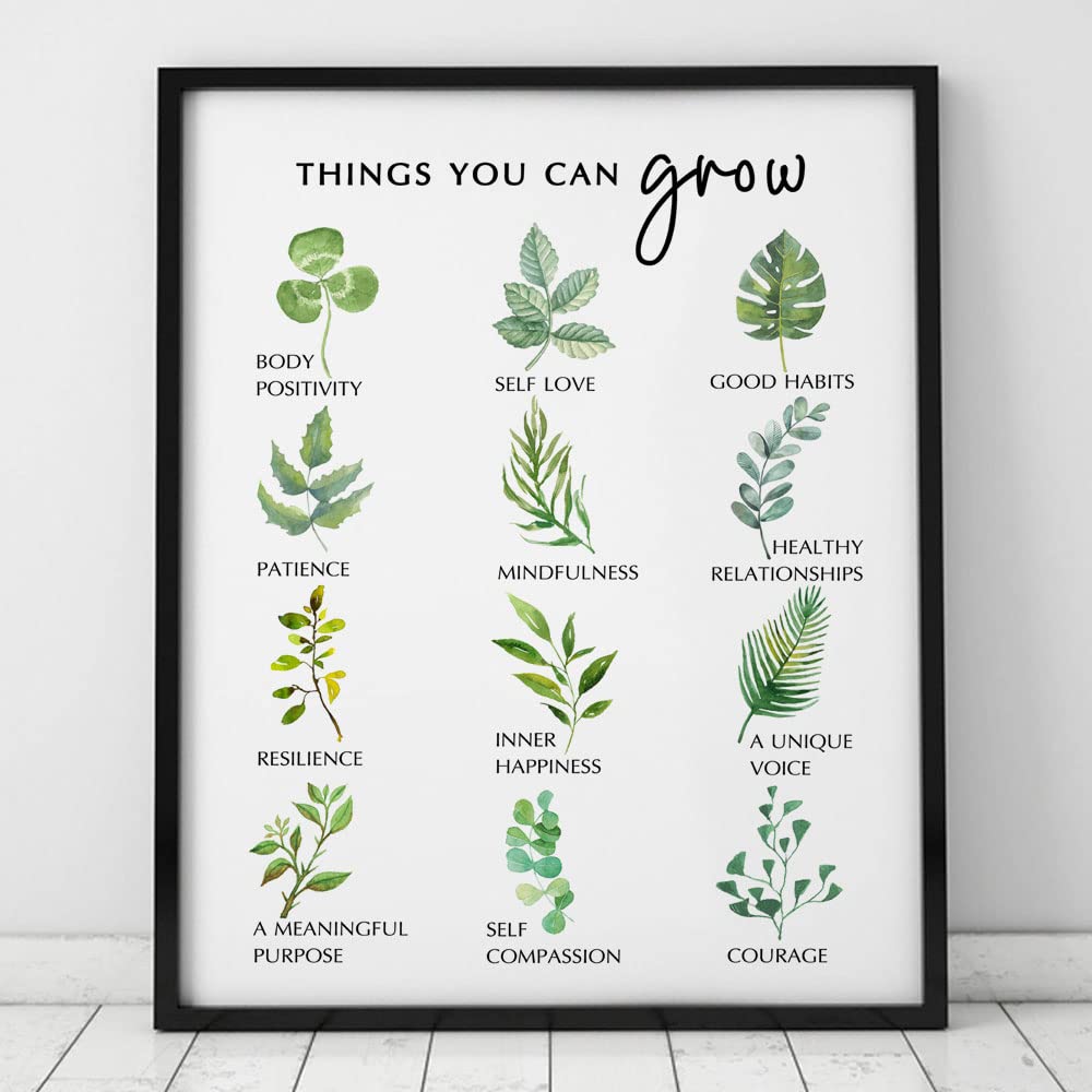 Self Growth Print Mental Health Wall Decor Mindfulness Art Print Therapy Office Decor Counselor Office Wall Art Self Development Poster No Framed (8X10 INCH)