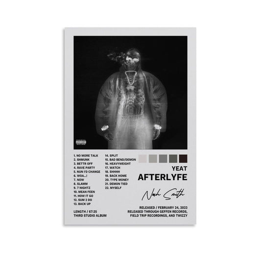CAIPO Yeat Poster Afterlyfe Album Posters Decorative Painting Canvas Wall Posters And Art Picture Print Modern Family Bedroom Decor Posters 12x18inch(30x45cm)