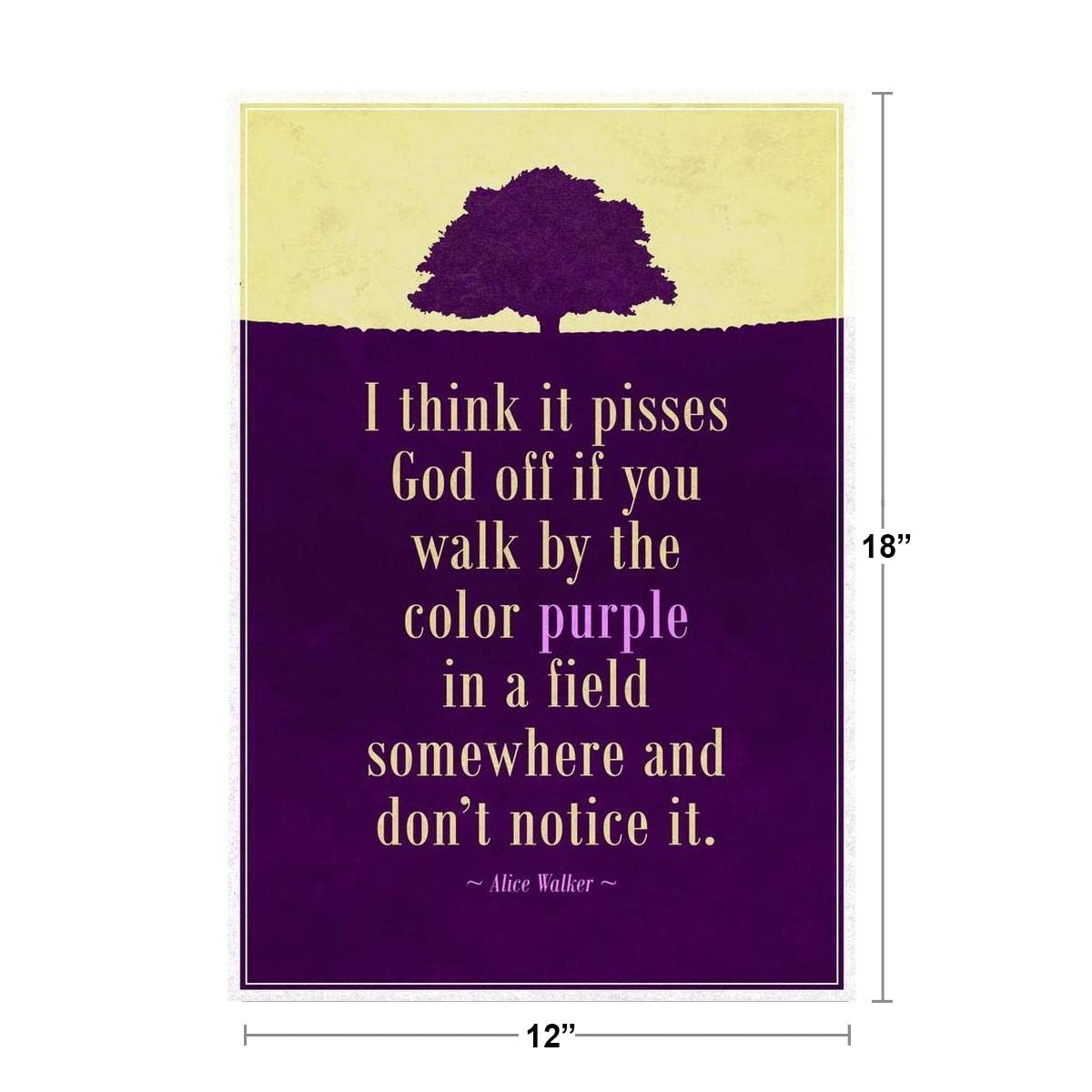 Alice Walker The Color Purple Quotation Cool Wall Decor Art Print Poster 12x18