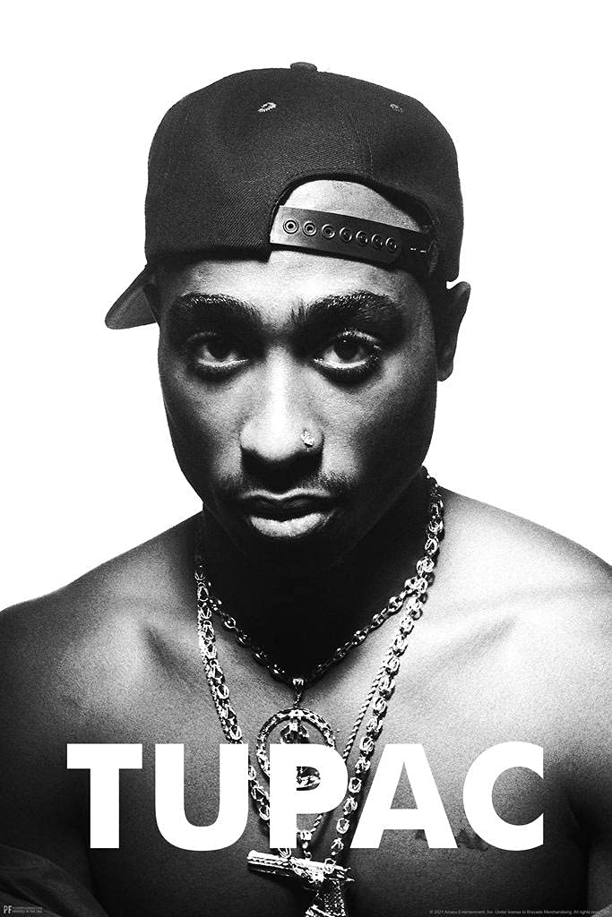 Tupac Posters 2Pac Poster Gold Chains Portrait 90s Hip Hop Rapper Posters For Room Aesthetic Mid 90s 2Pac Memorabilia Rap Posters Music Merchandise Merch Thick Paper Sign Print Picture 8x12
