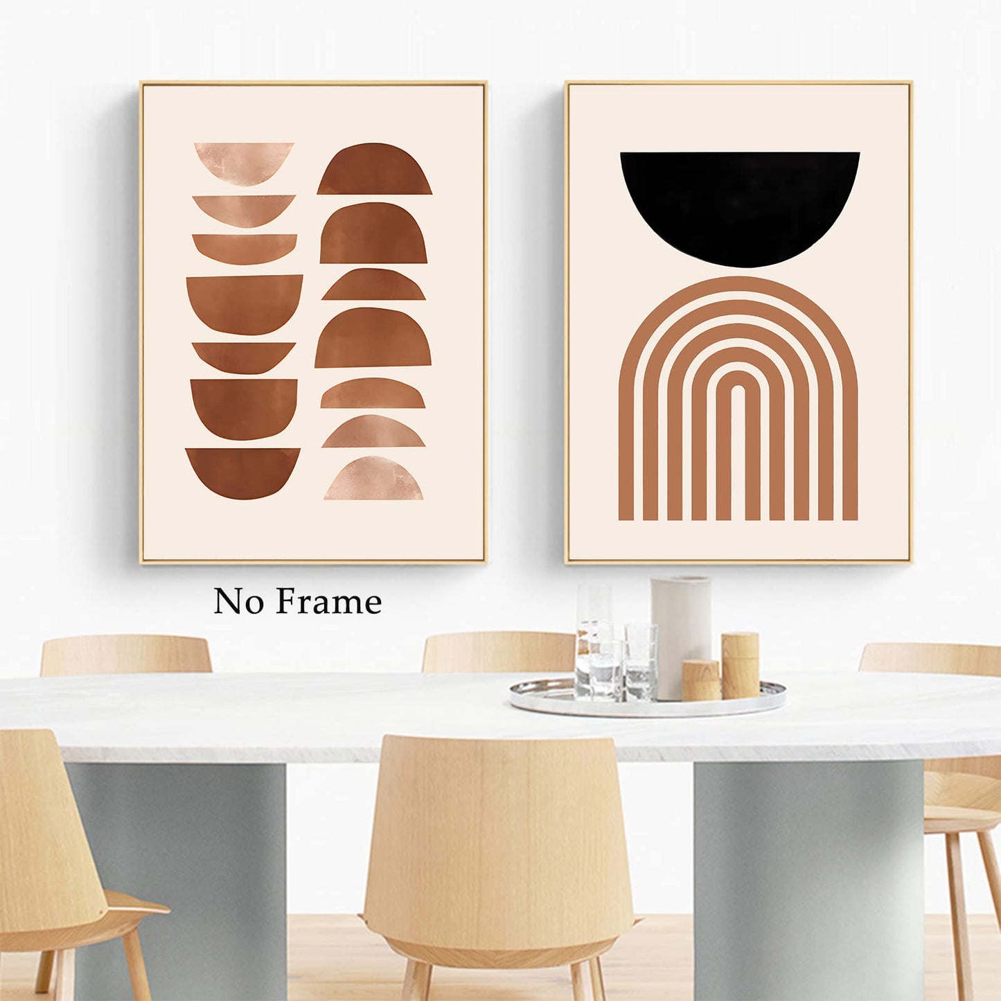 Boho Abstract Canvas Wall Art Mid Century Posters Prints Minimalist Geometric Wall Art Boho Line Art Prints Beige Abstract Picture Minimalist Boho Posters Mid Century Modern Painting 16x24inx3 No