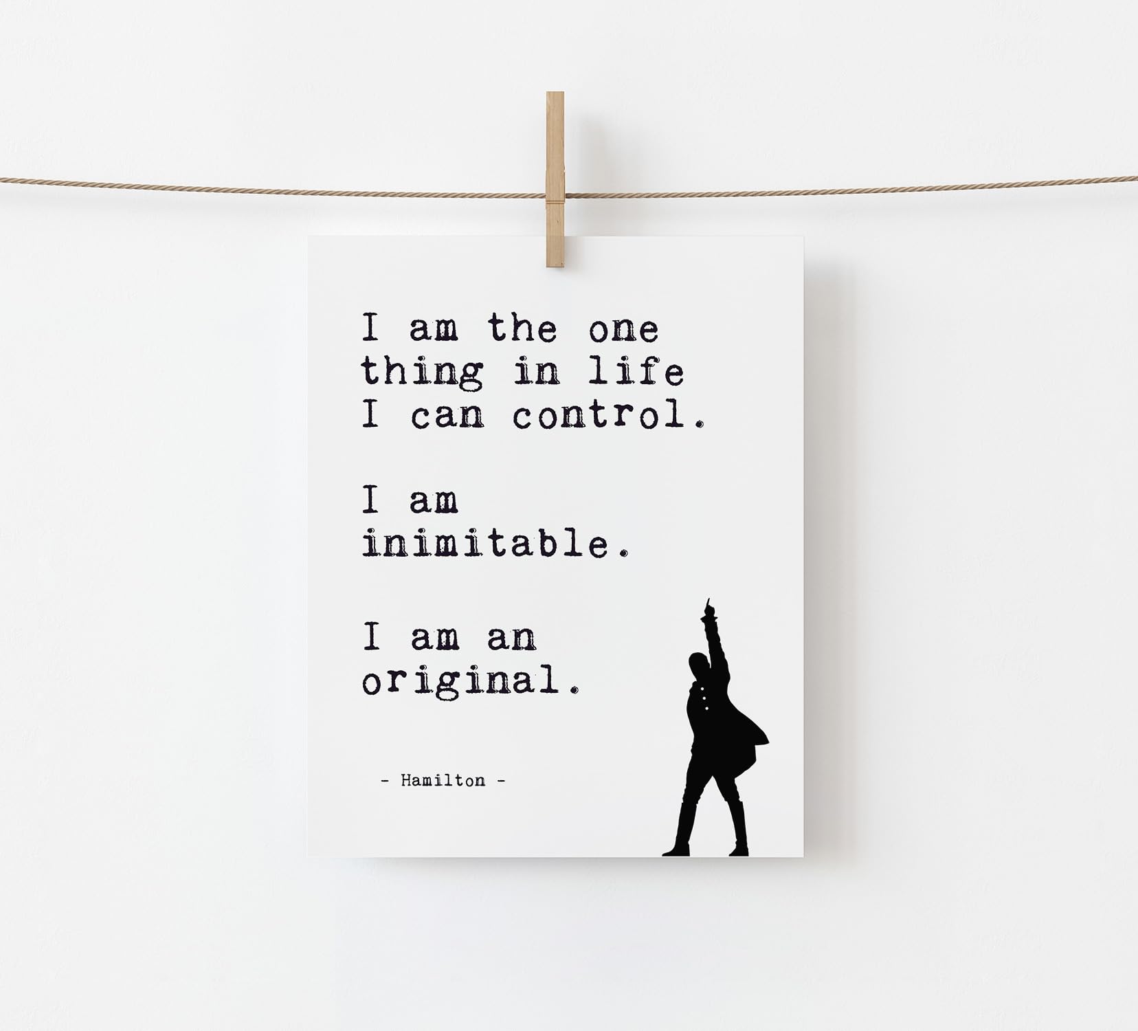 Positive Affirmations Wall Decor Hamilton Musical Quote Wall Art
