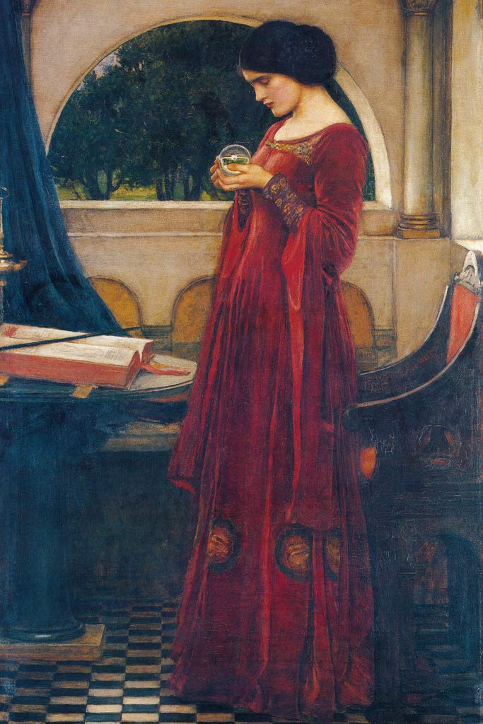 John William Waterhouse The Crystal Ball Realism Romantic Artwork Woman Portrait Oil Painting Wall Art Renaissance Art Prints JW Waterhouse Painting Cool Wall Decor Art Print Poster 12x18