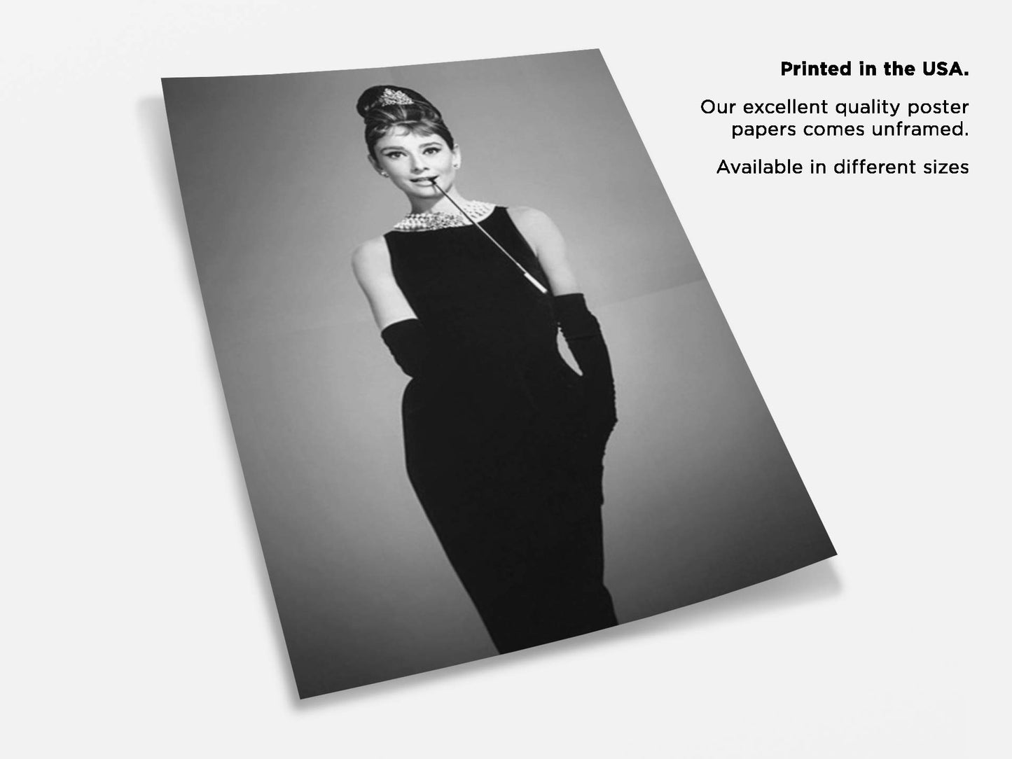 Christmas Sweater for women Audrey Hepburn Photo Portrait Cute Audrey Poster Hepburn Black and White Print Art Breakfast at Tiffany's Movie Star 8" x 12"