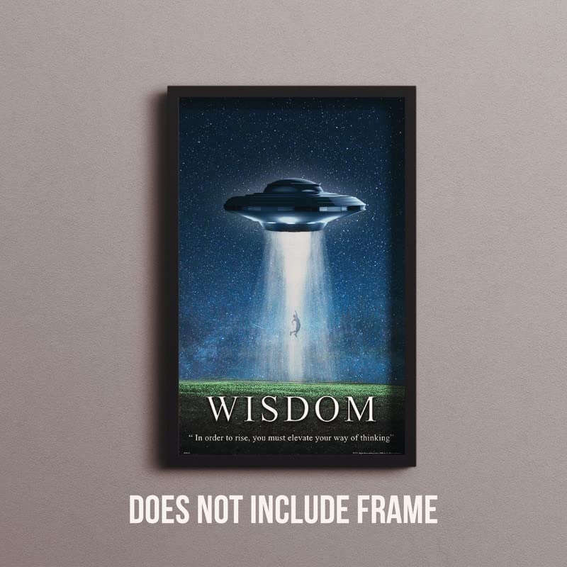 Inspirational Wall Art Co. - Wisdom - NASA Believe Aliens UFO Wall Decor Wisdom Motivational Quotes Posters - Poster Gift Print Bedroom Home Decor - 11X17 inches