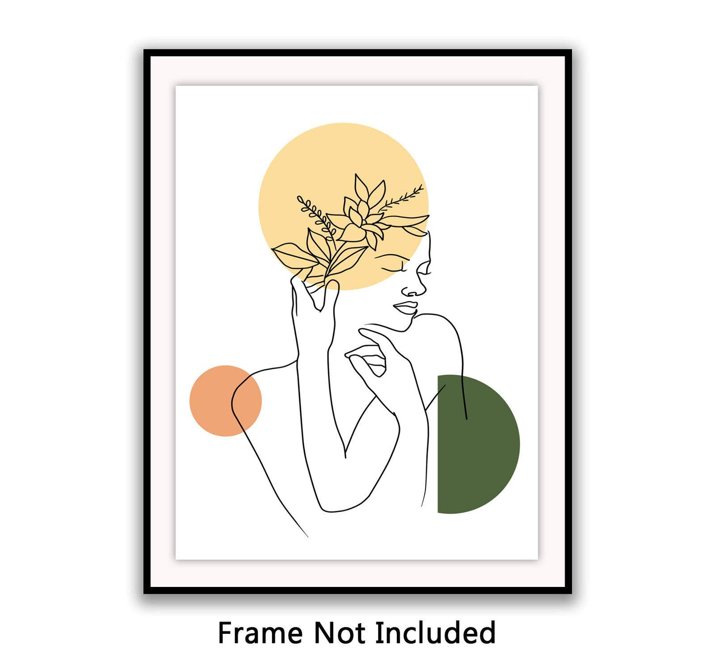 Minimalist Line Art Drawing Aesthetic Poster Abstract Sketch Women Line Art Prints Floral Apartment Decor for Women, Fashion Beauty Flower Drawing 8x10 inches UNFRAMED