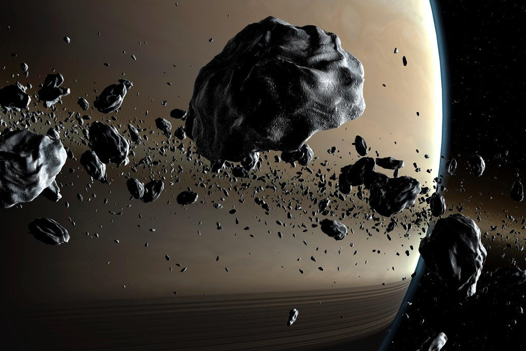 Within the Rings of Saturn Astronomy Illustration Cool Wall Decor Art Print Poster 18x12